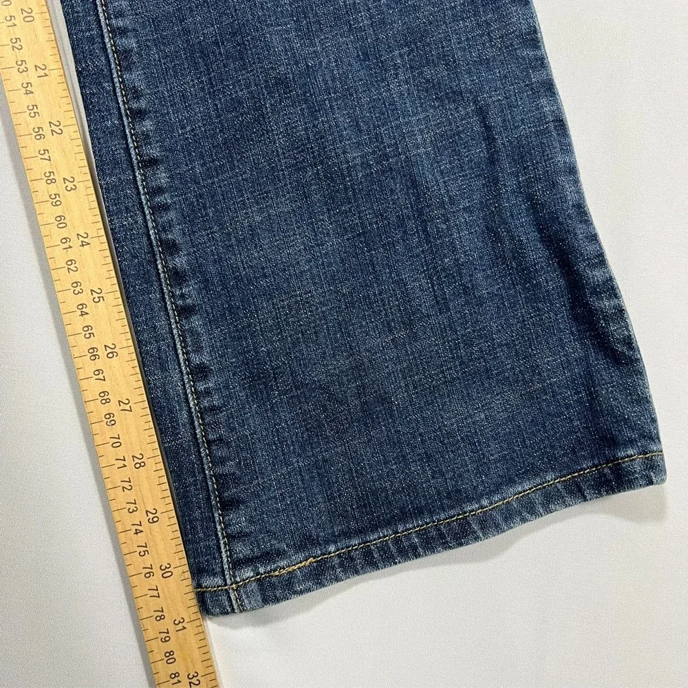 Y2K Levis 547 Platinum Flare Mid Rise Jeans Stretch Denim Flap Pocket Women's 12
